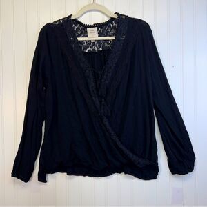 Knox Rose black lace blouse top size xxl